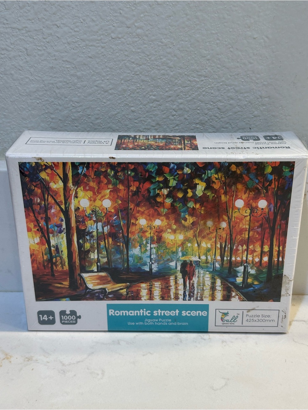 1000-piece jigsaw puzzle themed Romantic Street Scene by Bull Qihan Toys Sealed